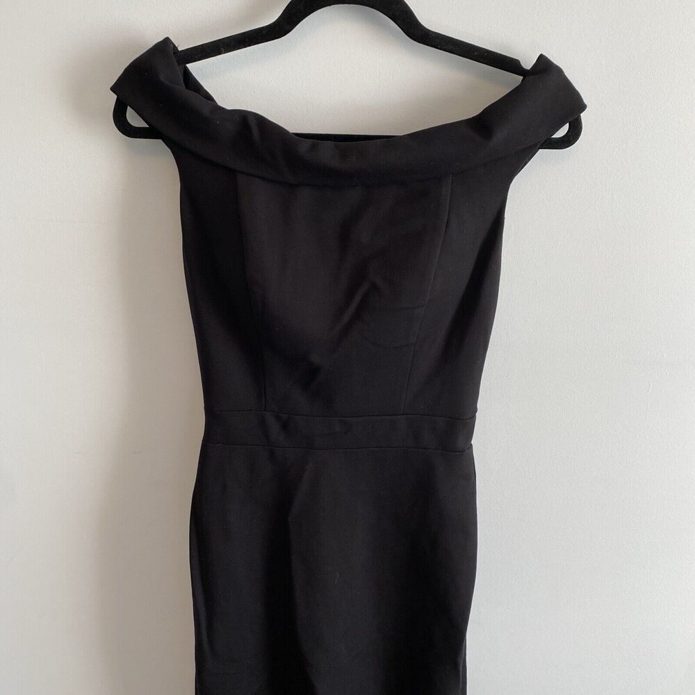 Sheri Hill Off The Shoulder Maxi Evening Gown Mermaid Bodycon Size 6 50824 Black - Picture 4 of 8